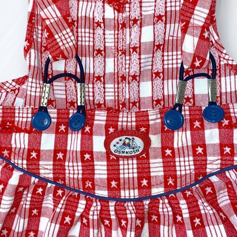 Vintage Oshkosh Vestabak Checkered Pinafore Overall Dress - Picture 4 of 5
